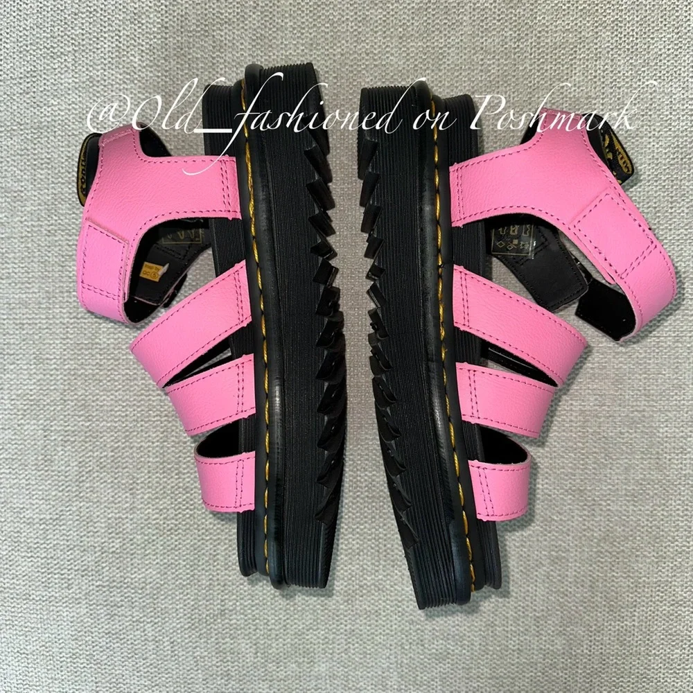 DR MARTENS Blaire Leather Sandals - Pink